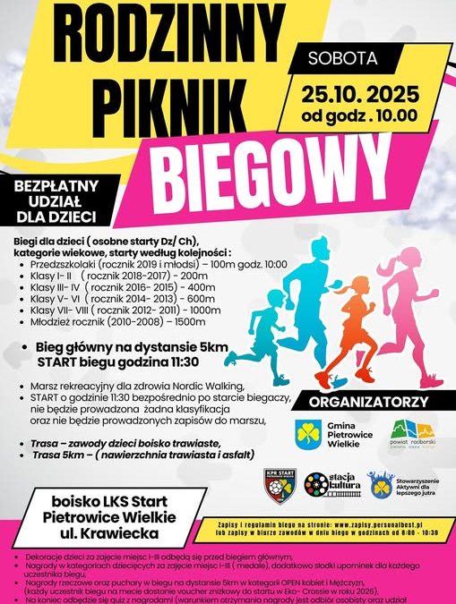Trwają zapisy na Rodzinny Piknik Biegowy
