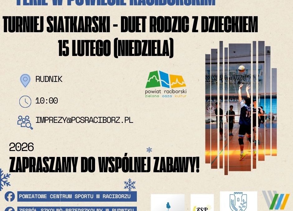 Siatkarski Turniej Dwójek – Rodzic z dzieckiem!